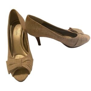 Kelly & Katie Womens Open Toed Woven High Heel Shoes (71/2)